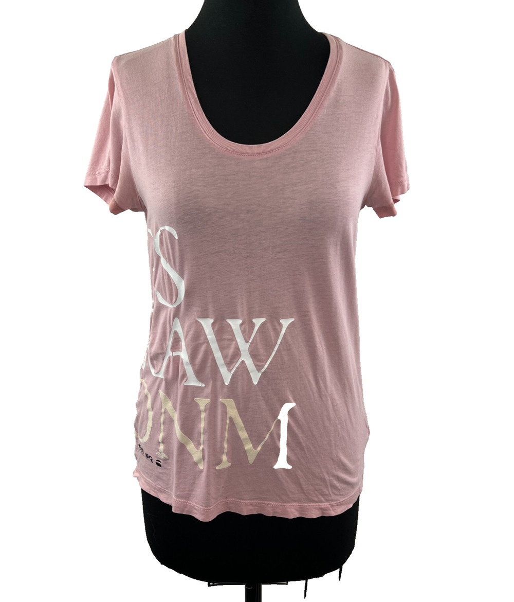 G-STAR RAW Pink Woman's Ebony Deep Short Sleeve Graphic T Shirt Top M Medium